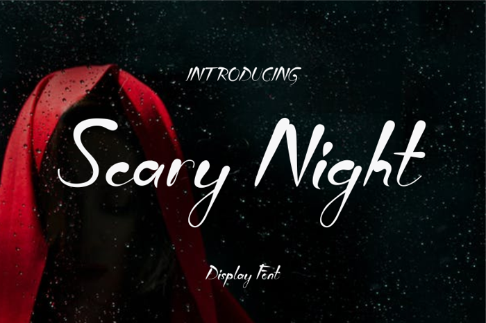 Scary Night Font poster