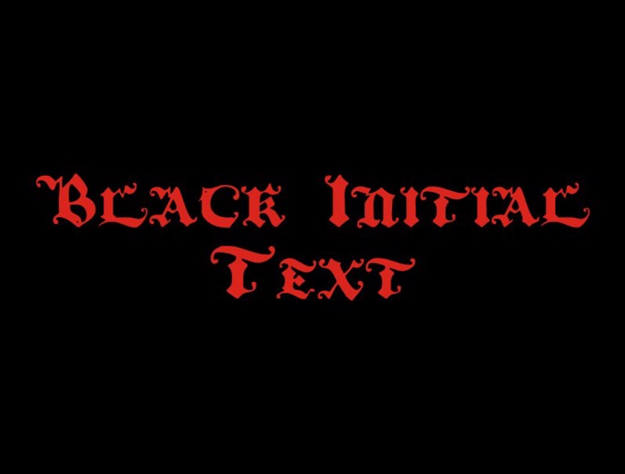 Black Initial Text Font poster