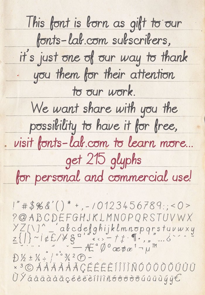 free for fonts-lab subscribers poster