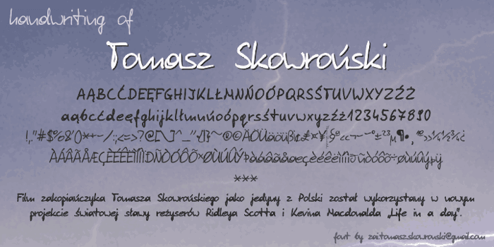 Tomasz Skowroński Font poster