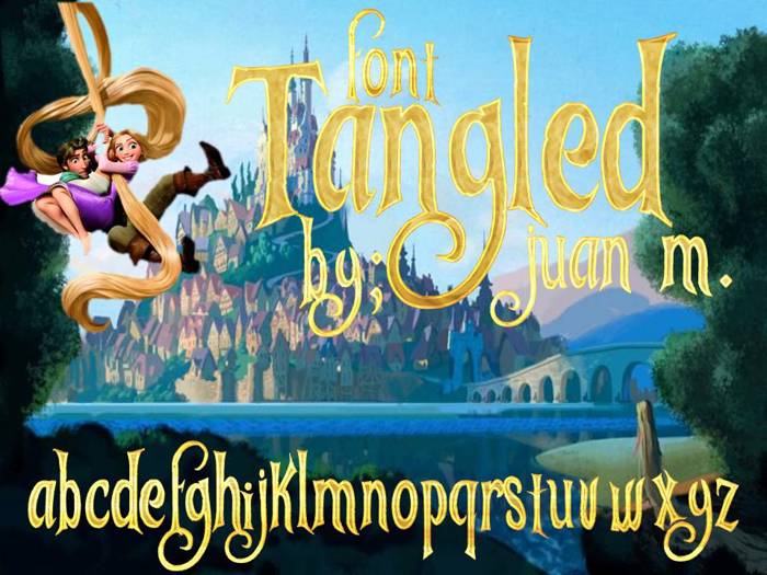 Tangled Font poster