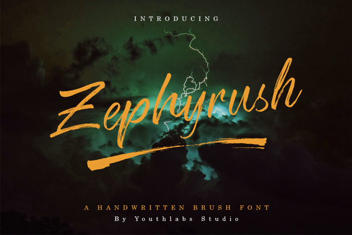 Zephyrush Font poster