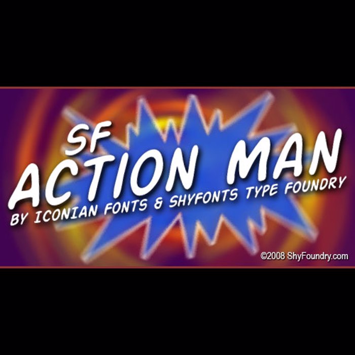 SF Action Man Font poster