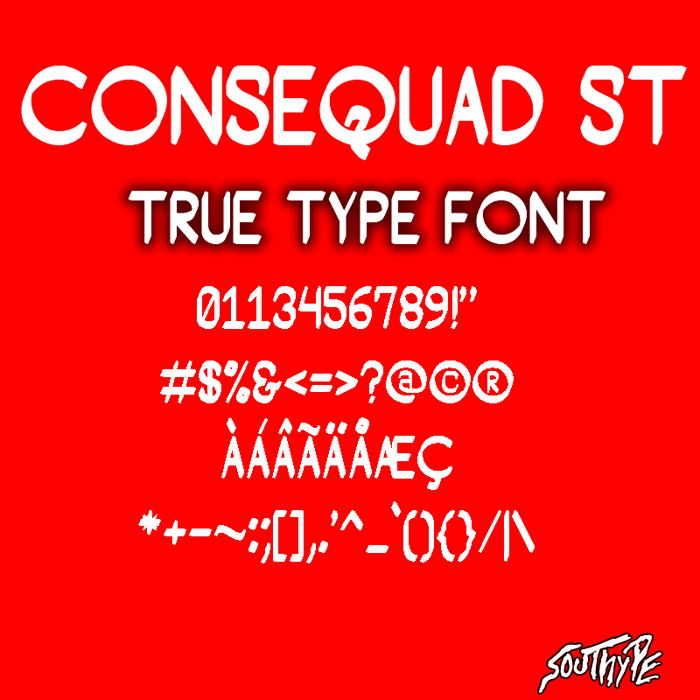 Consequad St Font poster