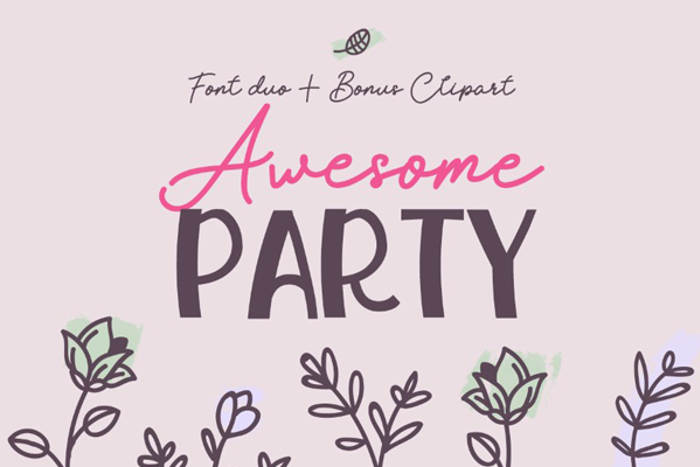 Awesome Party Script Personal U Font poster
