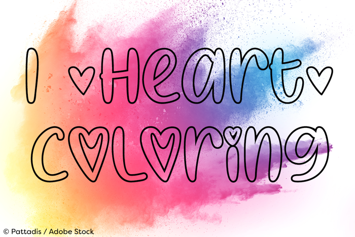 I Heart Coloring Font poster