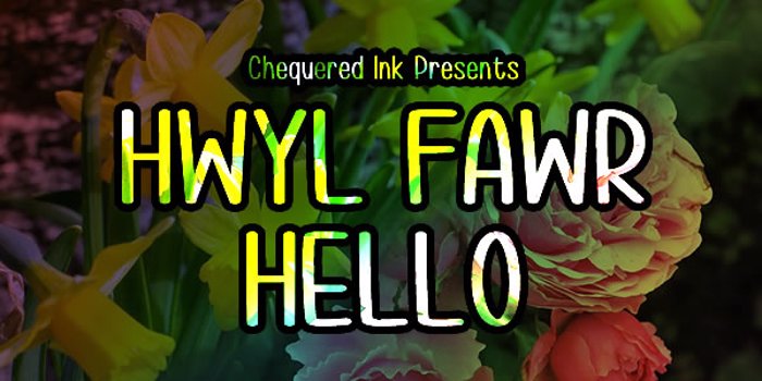 Hwyl fawr Hello Font poster