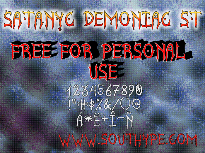 Satanyc Demoniac St Font poster