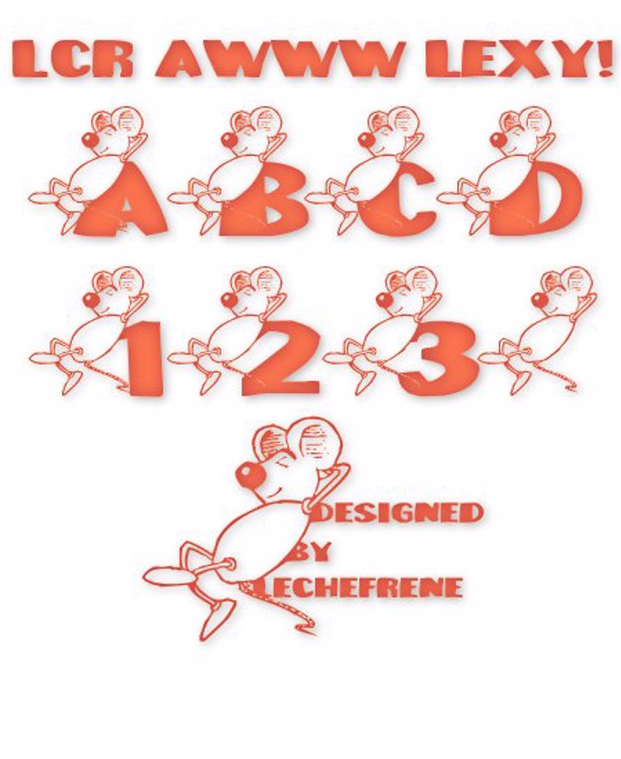LCR Awww Lexy! Font poster