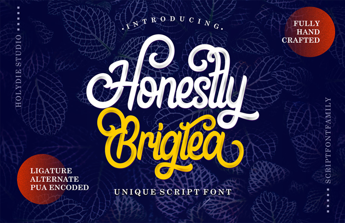 Honestly Brigtea Font poster