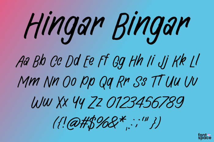 Hingar Bingar Font poster