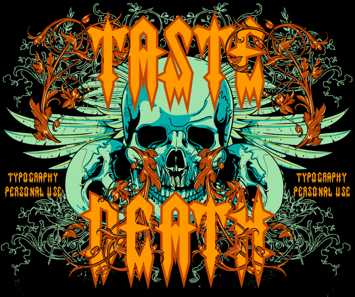 Taste death Font poster