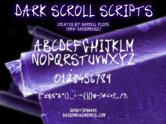 Dark Scroll Scripts Font poster