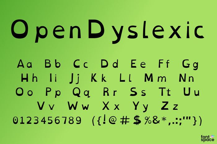 Open Dyslexic Font poster