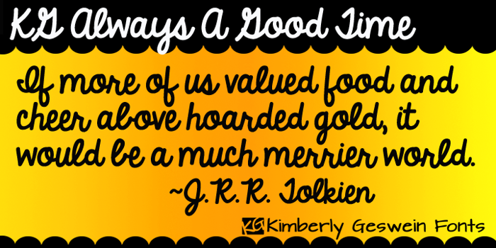 KG Always A Good Time Font poster