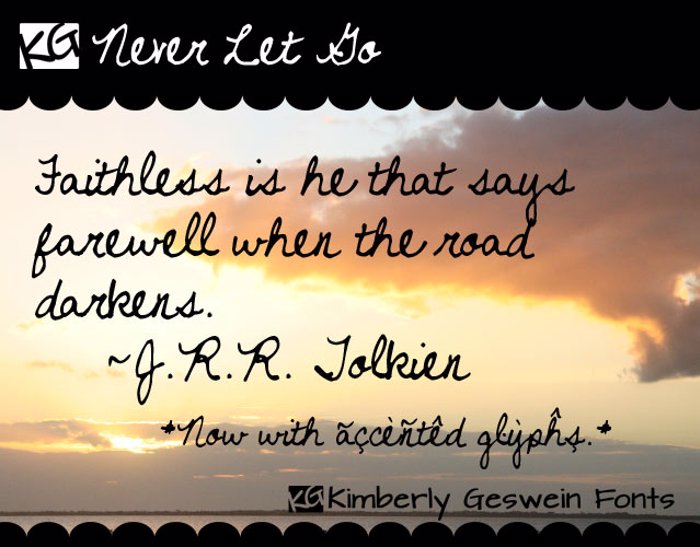 Never Let Go Font poster