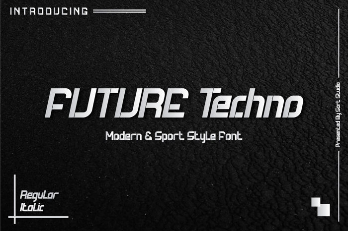 Future Techno Italic Font poster