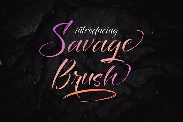 Savage Brush Font poster