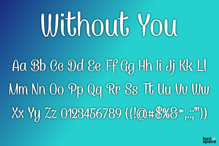 BB Without You Font poster