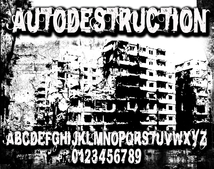 AutoDestruction Font poster