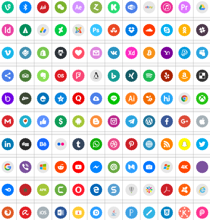 Bottons Social Media 2019 Font