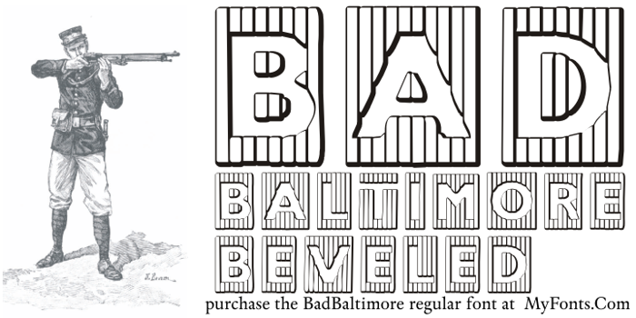 BadBaltimore Beveled Font poster
