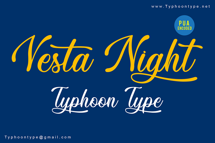 Vesta Night Font poster