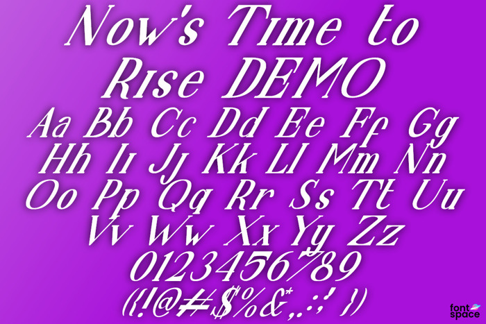 Now 's Time to Rise Font poster