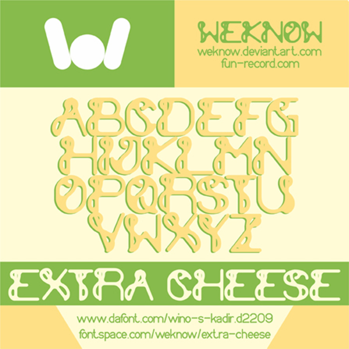 extra cheese Font poster