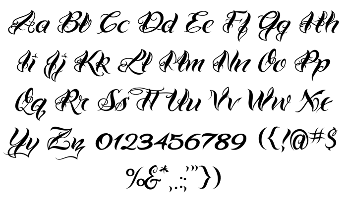 VTC-Bad Tattoo Hand One Font poster