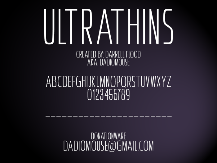 Ultrathins Font poster