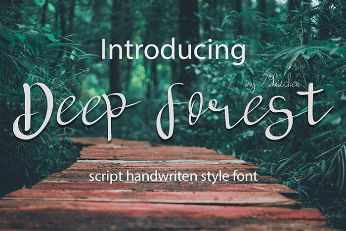 deep forest Font poster