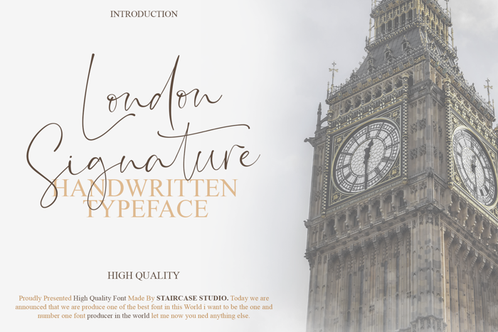 London Signature Font poster