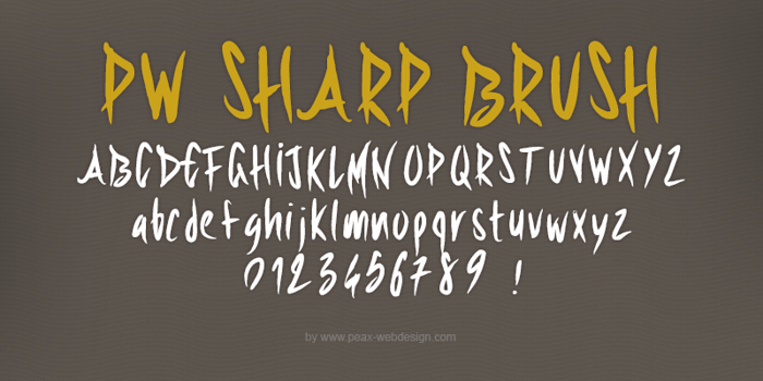 PWSharpBrush Font poster