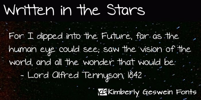 Written in the Stars Font poster