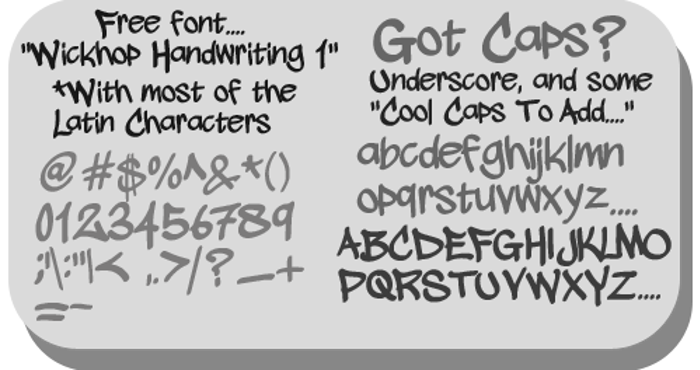 wickhop handwriting Font poster