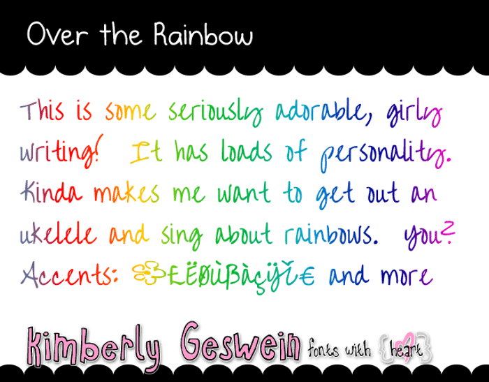 Over the Rainbow Font poster