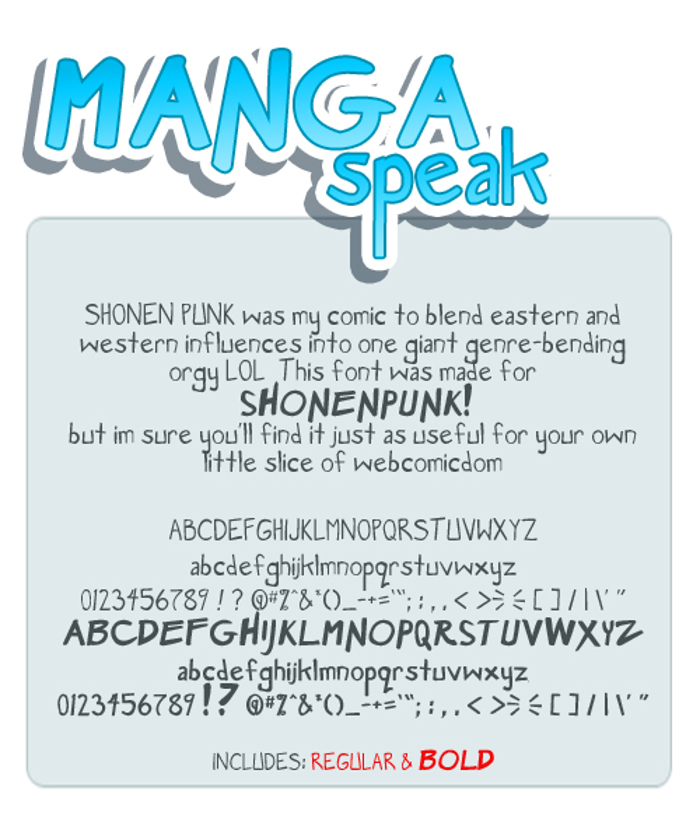 Manga Speak Font poster