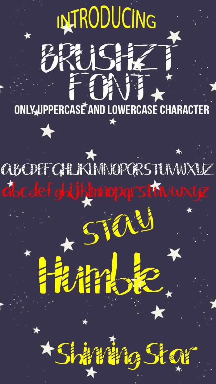 brush zt Font poster