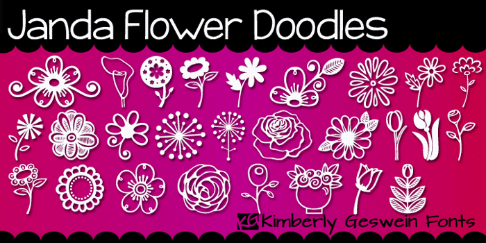 Janda Flower Doodles Font poster