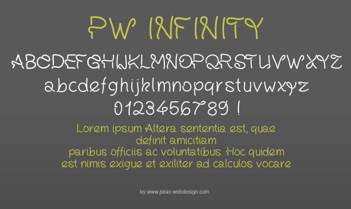 PWInfinity Font poster