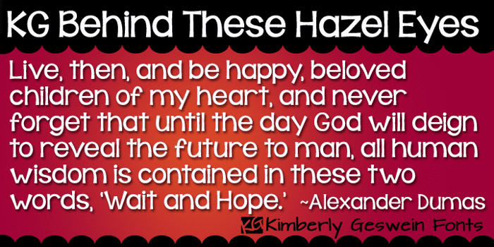 KG Behind These Hazel Eyes Font