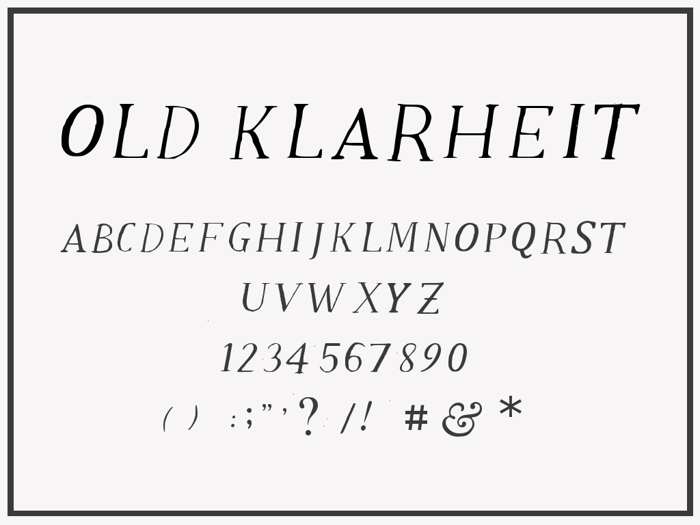 Old Klarheit Font poster