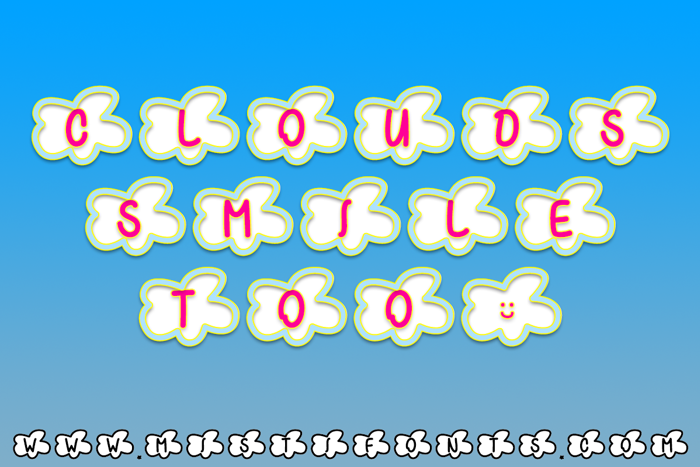 Clouds Smile Too Font poster