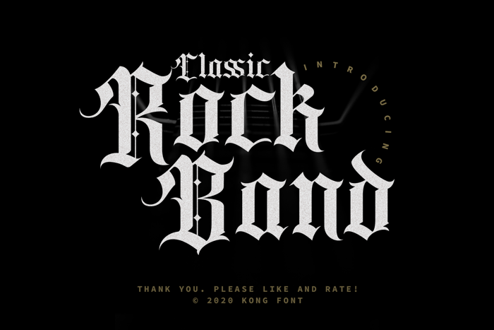 Classic rock band Font poster