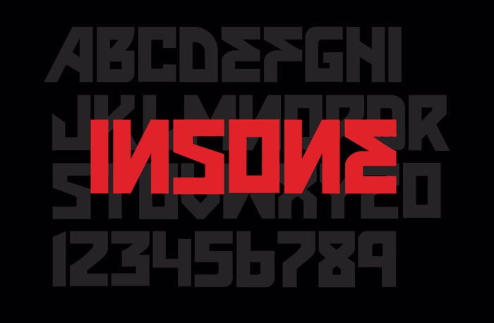 VTKS INSONE Font poster