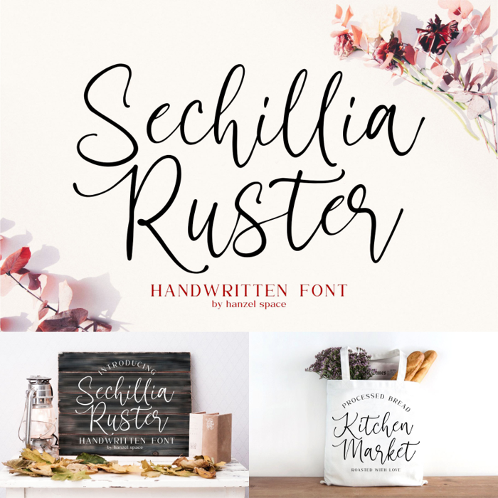 Sechillia Ruster Font poster