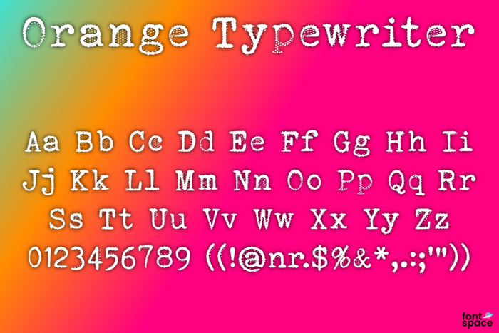 Orange Typewriter Font poster