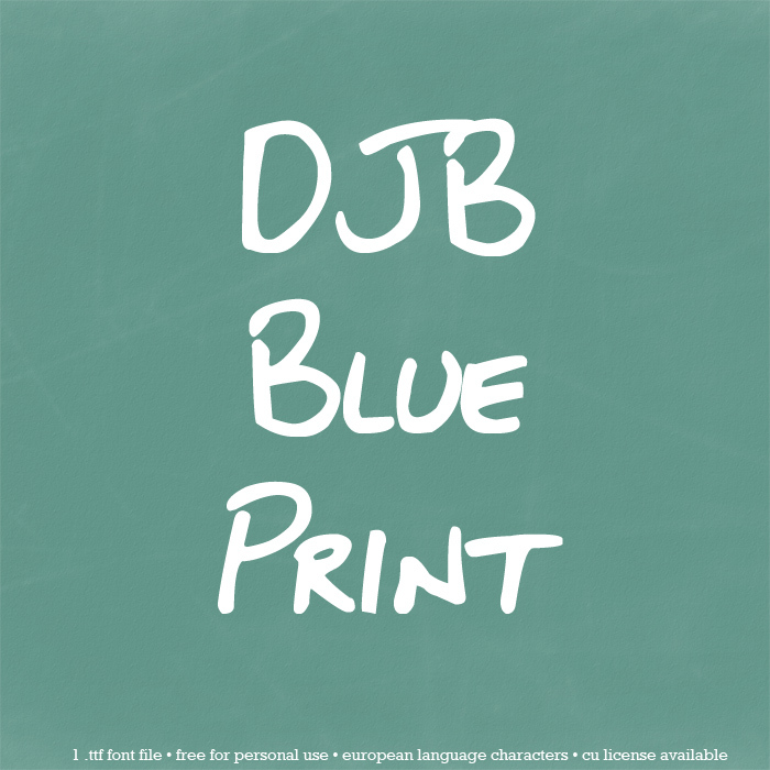 DJB BLUEPRINT Font poster