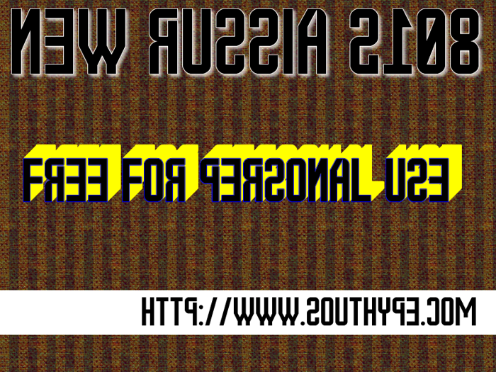 New Russia 2108 St Font poster